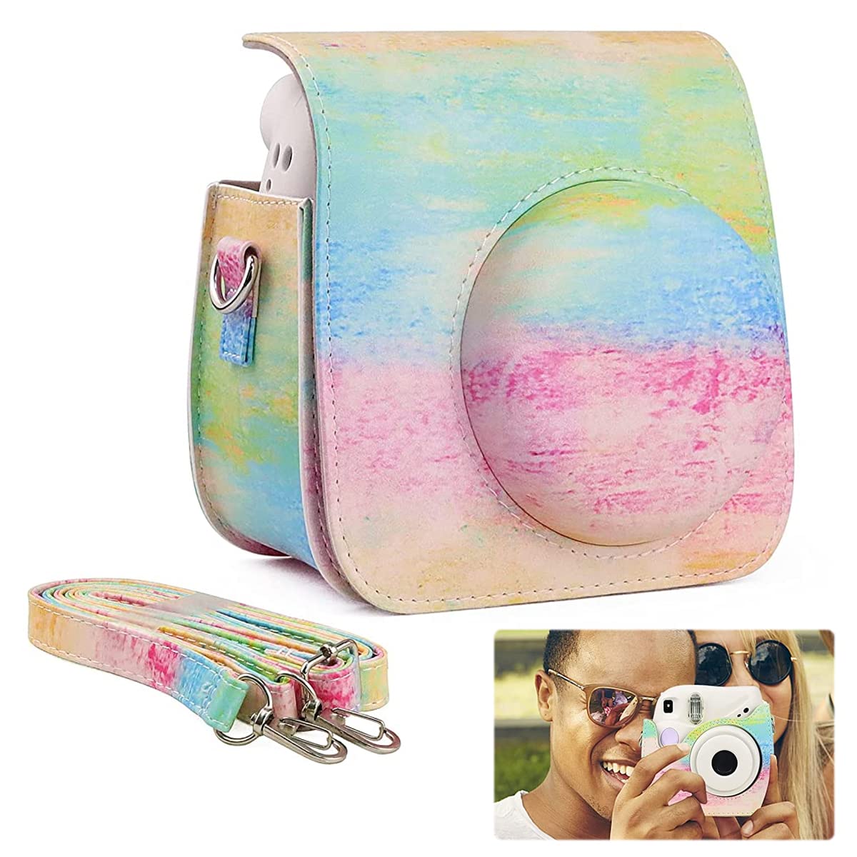 ZORBES Instax Mini 11 Case Cover, PU Leather Protective Camera Bag for Fujifilm Instax Mini 11, Easy Install Top Part Detachable with Adjustable Shoulder Strap for Intex Camera 11 Mini ZORBES Instax Mini 11 Case Cover, PU Leather Protective Camera Bag for Fujifilm Instax Mini 11, Easy Install Top Part Detachable with Adjustable Shoulder Strap for Intex Camera 11 Mini